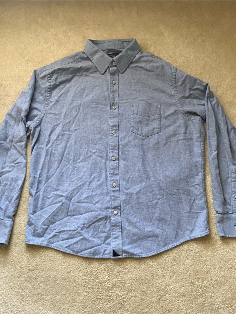 UNTUCKit Mens Large Long Sleeve Button Up Shirt Blue Gray 100% Cotton